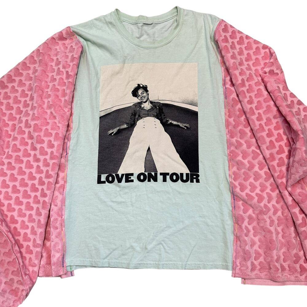 Harry Styles One Size Poncho Handmade Upcycled Medium to 3XL Rare Unique OOAK - Picture 2 of 5